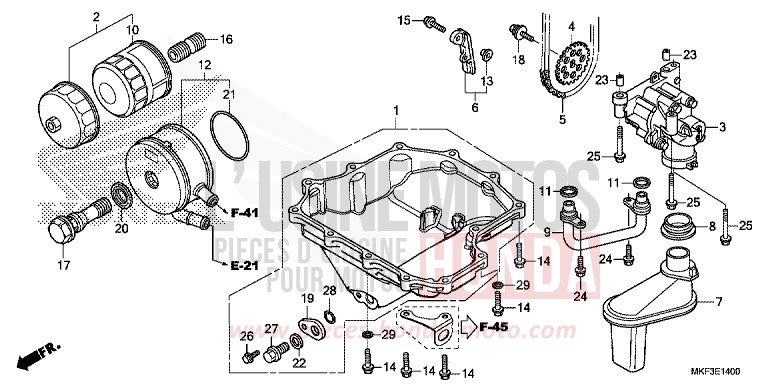 CARTER D'HUILE/POMPE A HUILE de CBR1000RR SP SP1 SP2 GRAND PRIX RED (R380X) 2018